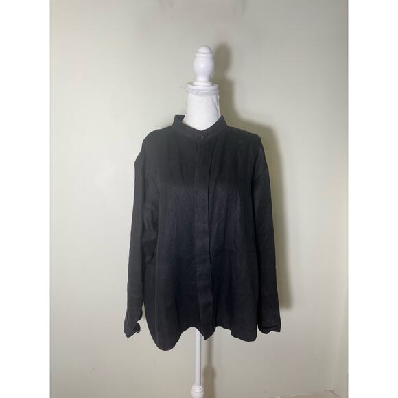 Shirin Guild Black Linen Long Sleeve Tunic and Pants Set size Large - Picture 1 of 5